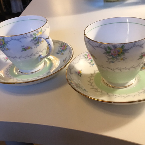 Pair Grafton of England vintage cups & saucers